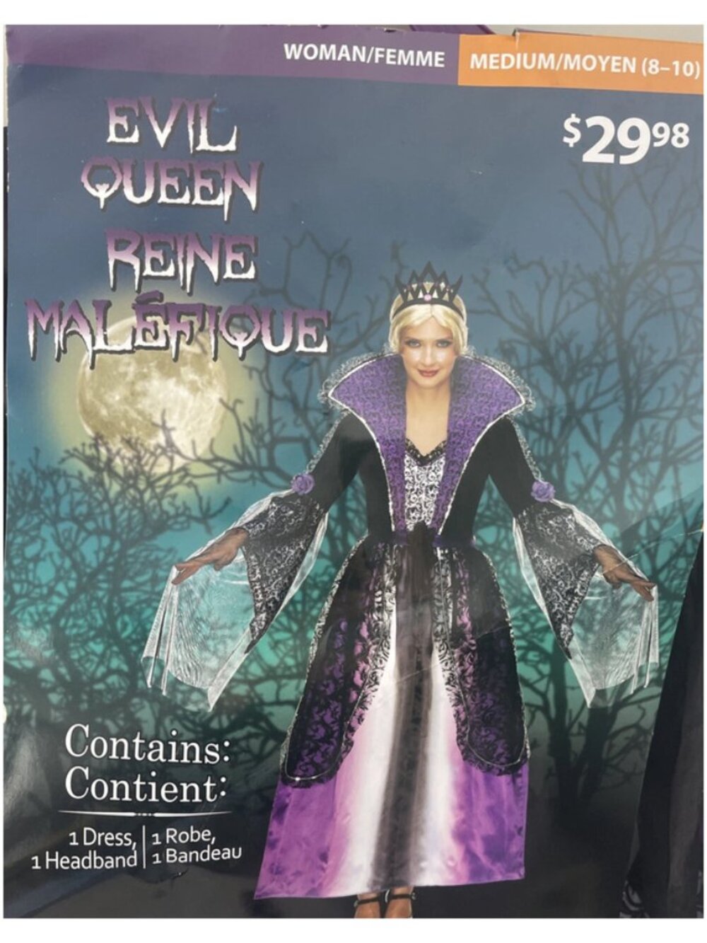 Partyholic Woman's Evil Queen Halloween Costume Medium (8-10)